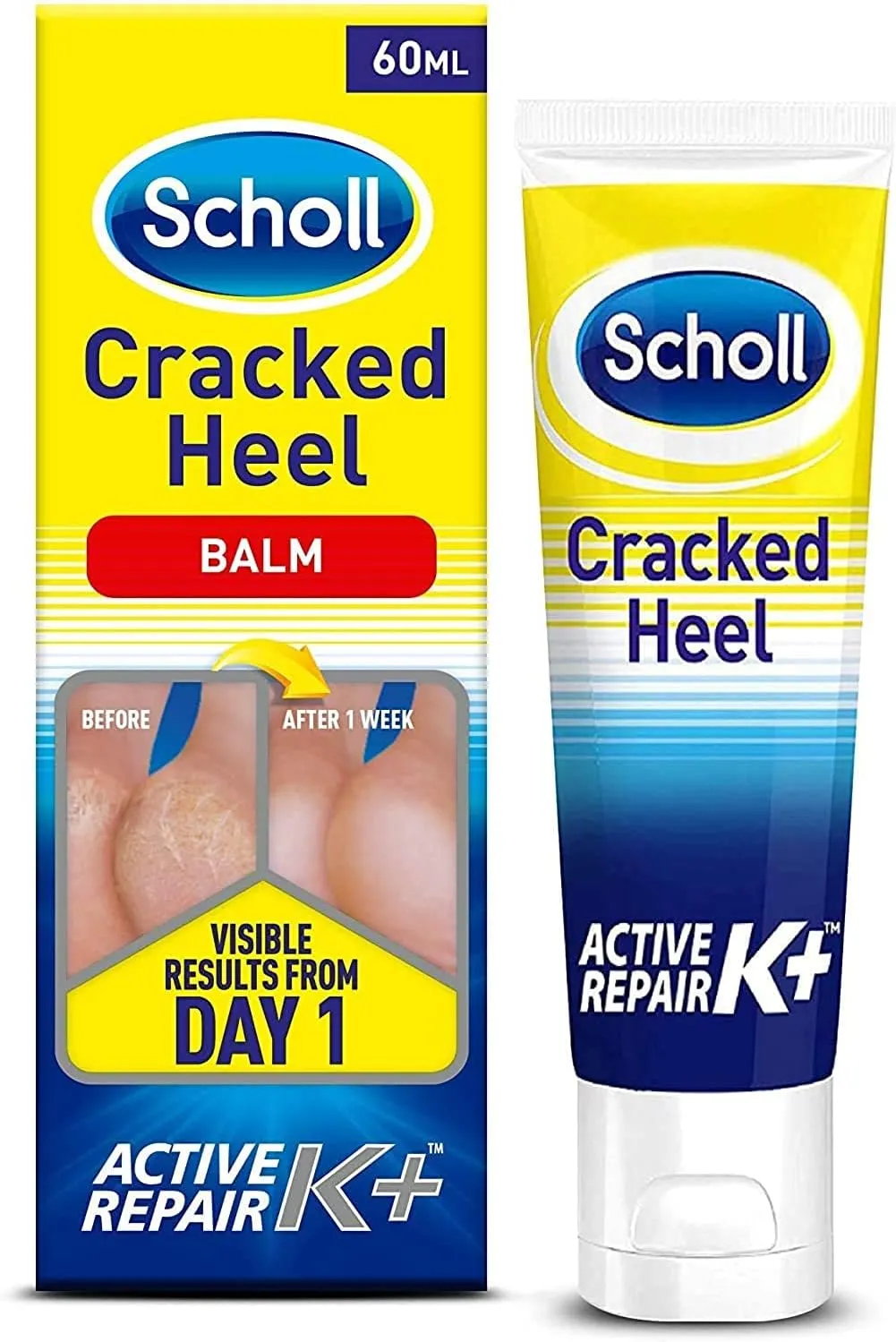 Scholl Cracked Heel Complete Balm Foot Care Dry Skin Active K  Moisturiser 60ml