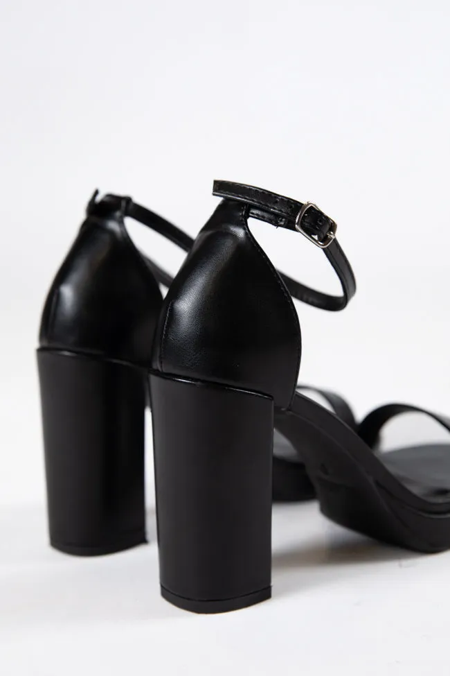 Shivani Black Leather Heels FINAL SALE