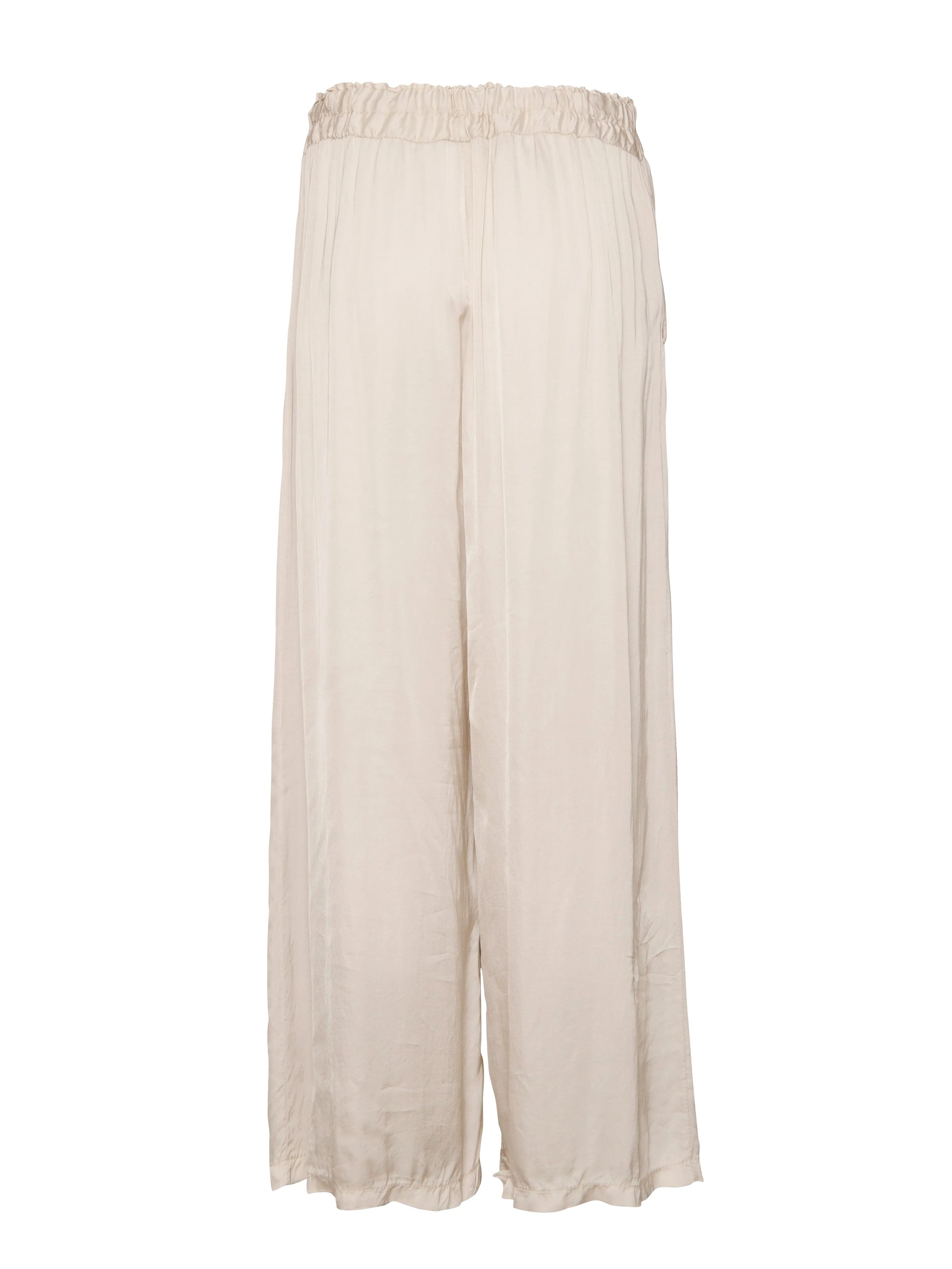 Silk Blend Wide Leg Trousers