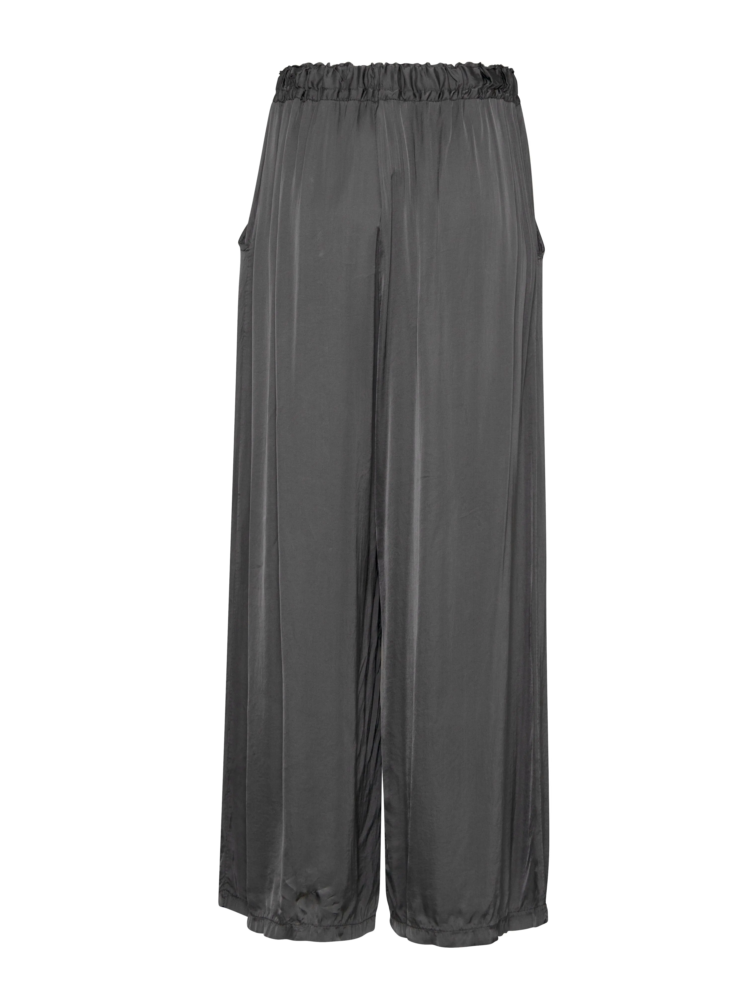 Silk Blend Wide Leg Trousers