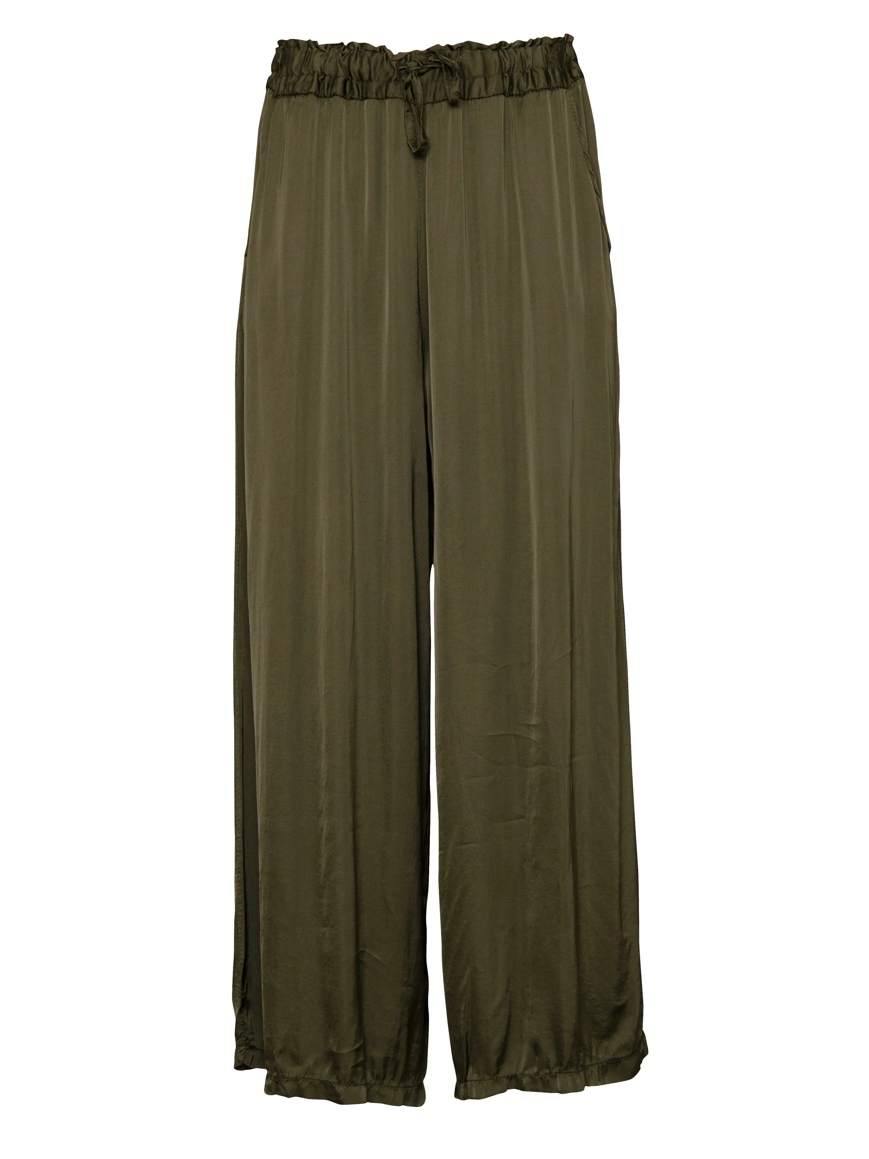 Silk Blend Wide Leg Trousers