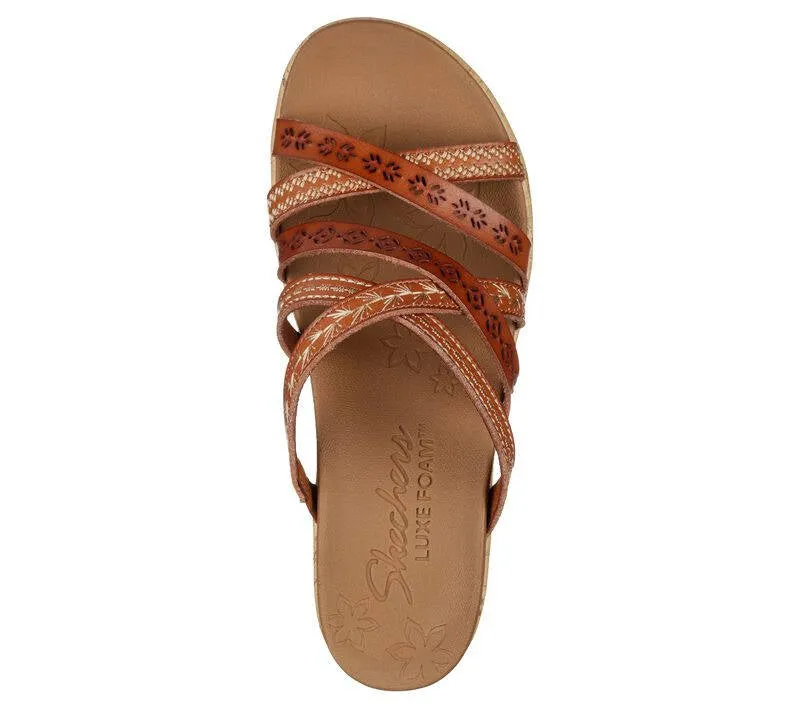 Skechers Womens Beverlee Tiger Posse Sandal Luggage