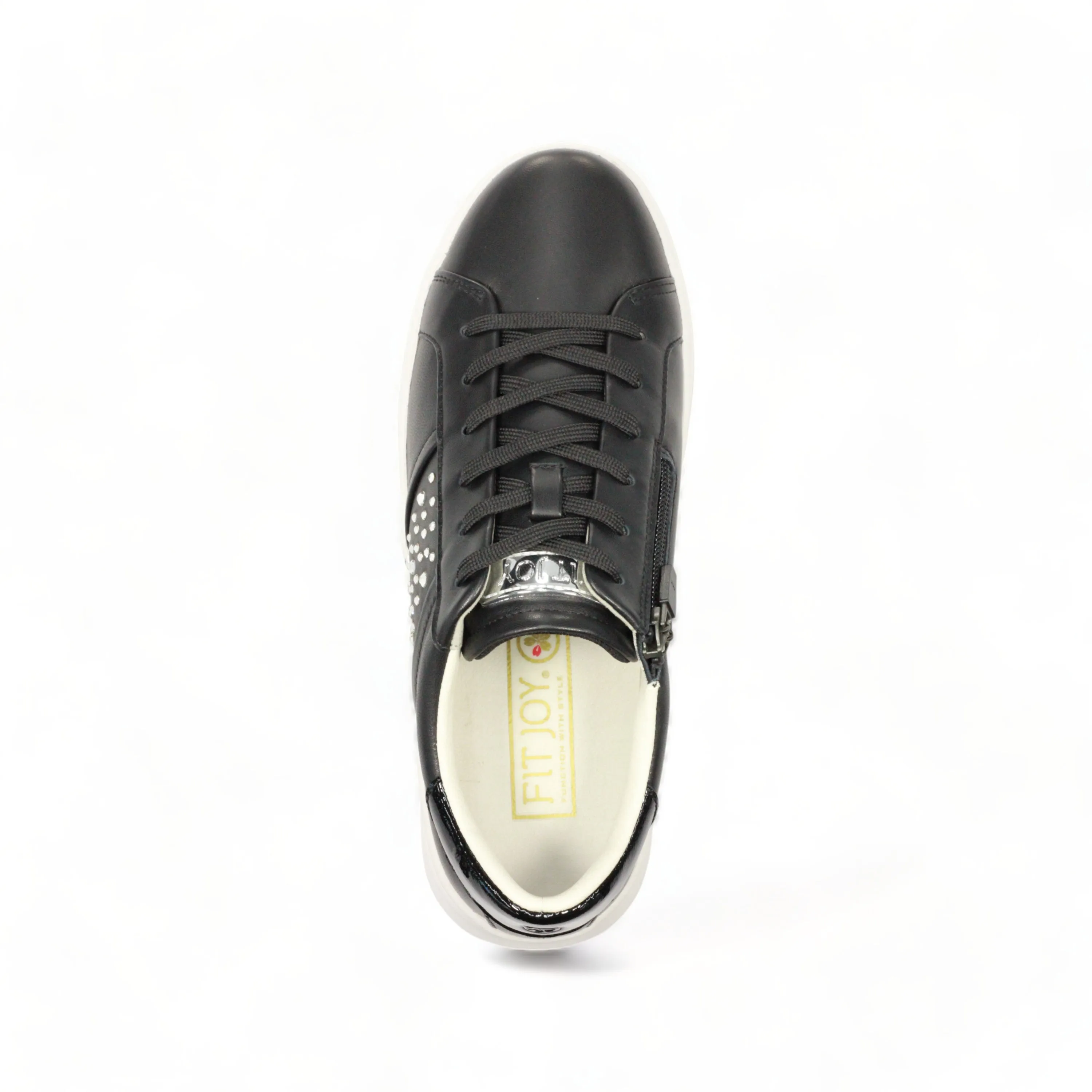 Sporty and elegant court sneakers decorated with Swarovski crystals #FJ124