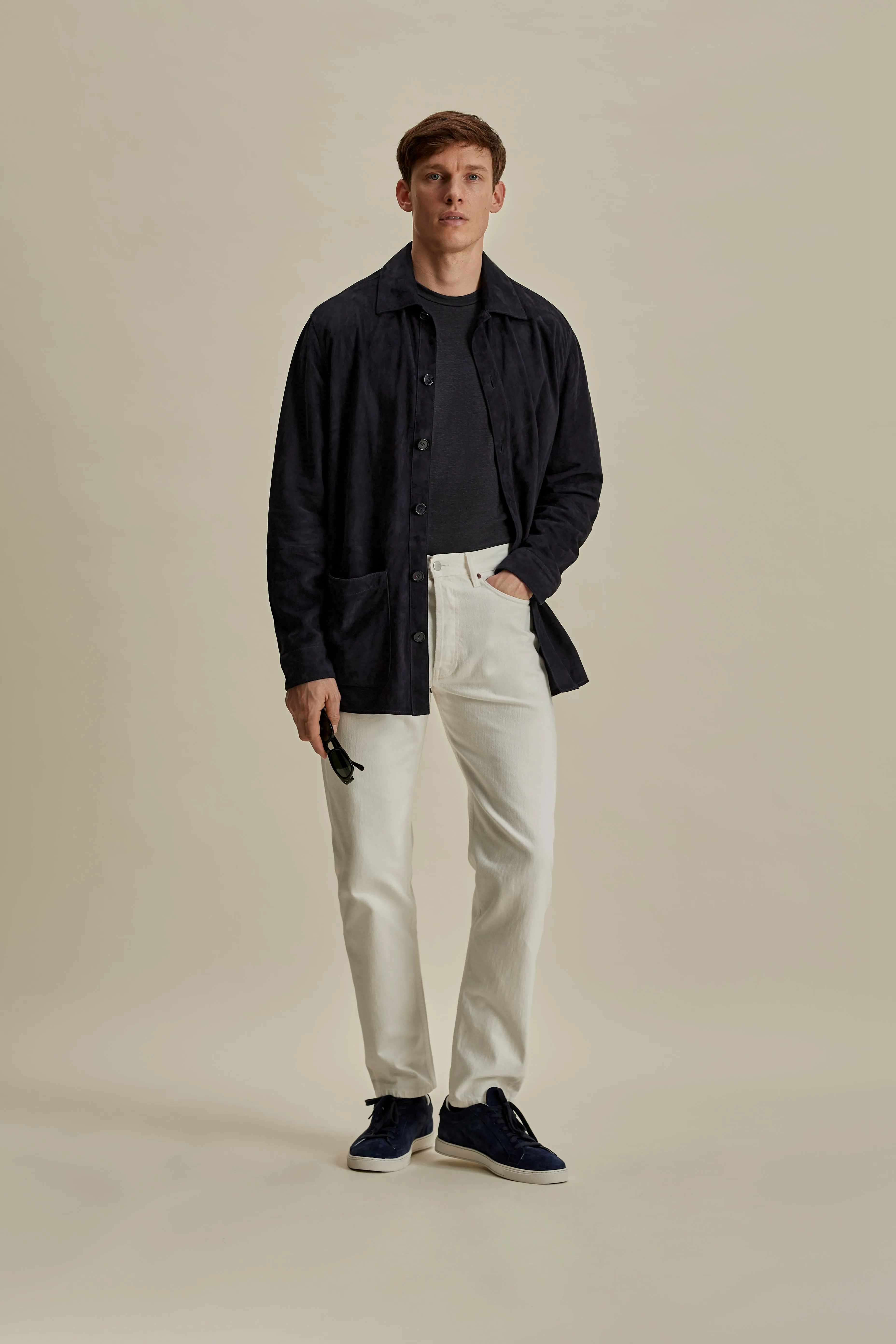 Suede Button Through Overshirt