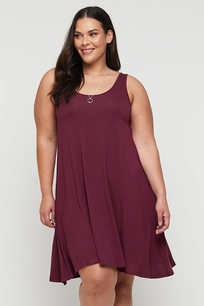 Swing Dress - Burgundy