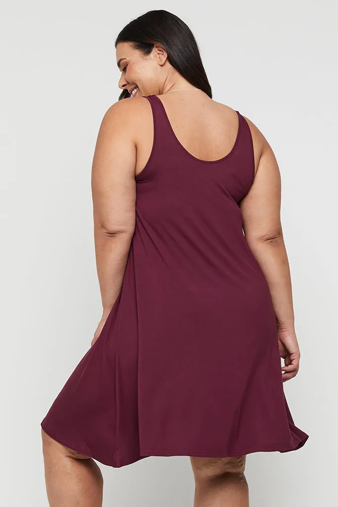 Swing Dress - Burgundy