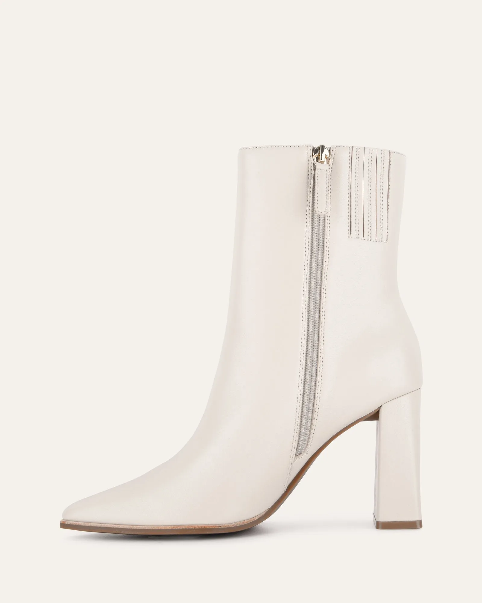 TATIANA HIGH ANKLE BOOTS OFF WHITE LEATHER