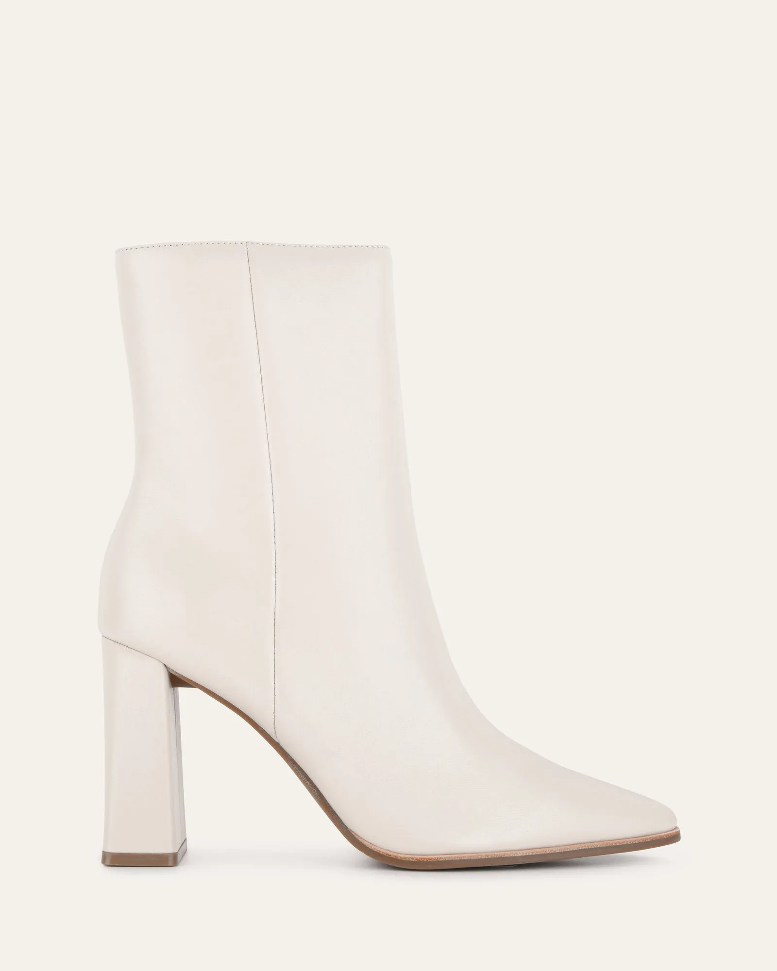 TATIANA HIGH ANKLE BOOTS OFF WHITE LEATHER