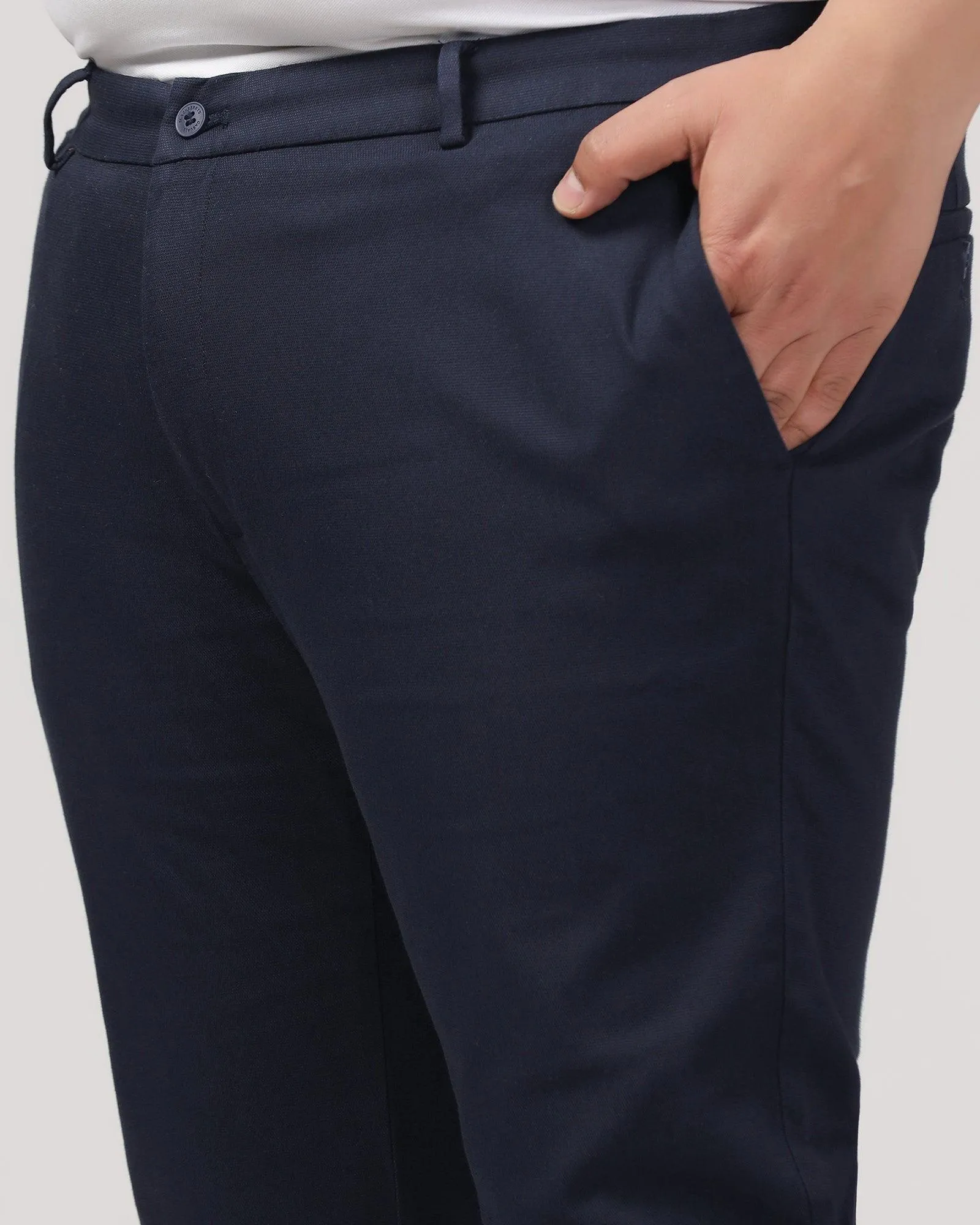 TechPro Slim Fit B-91 Casual Navy Textured Khakis - Hoag