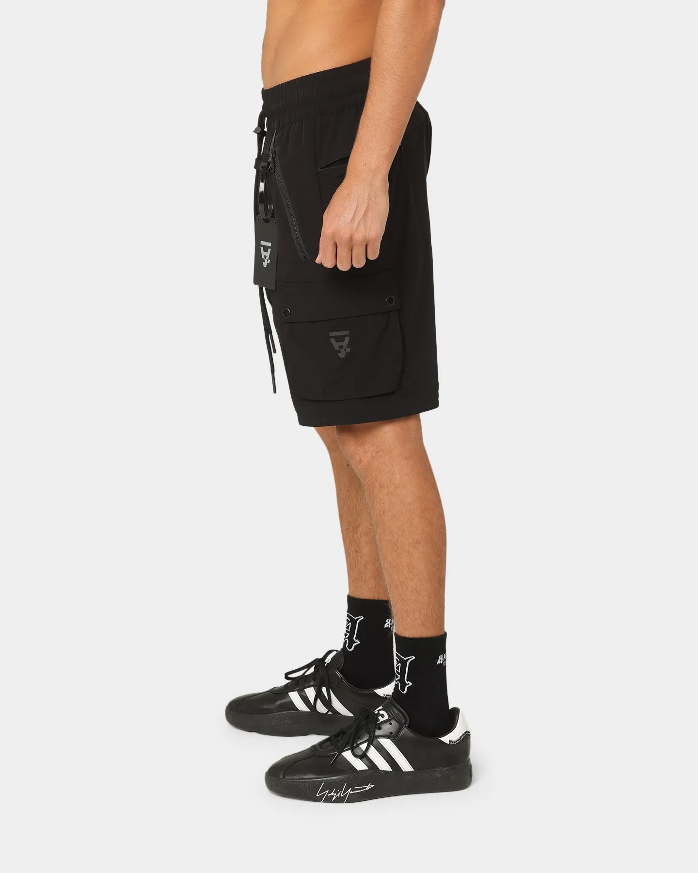 The Anti Order Reflective Man Made Cargo Shorts Black/Silver