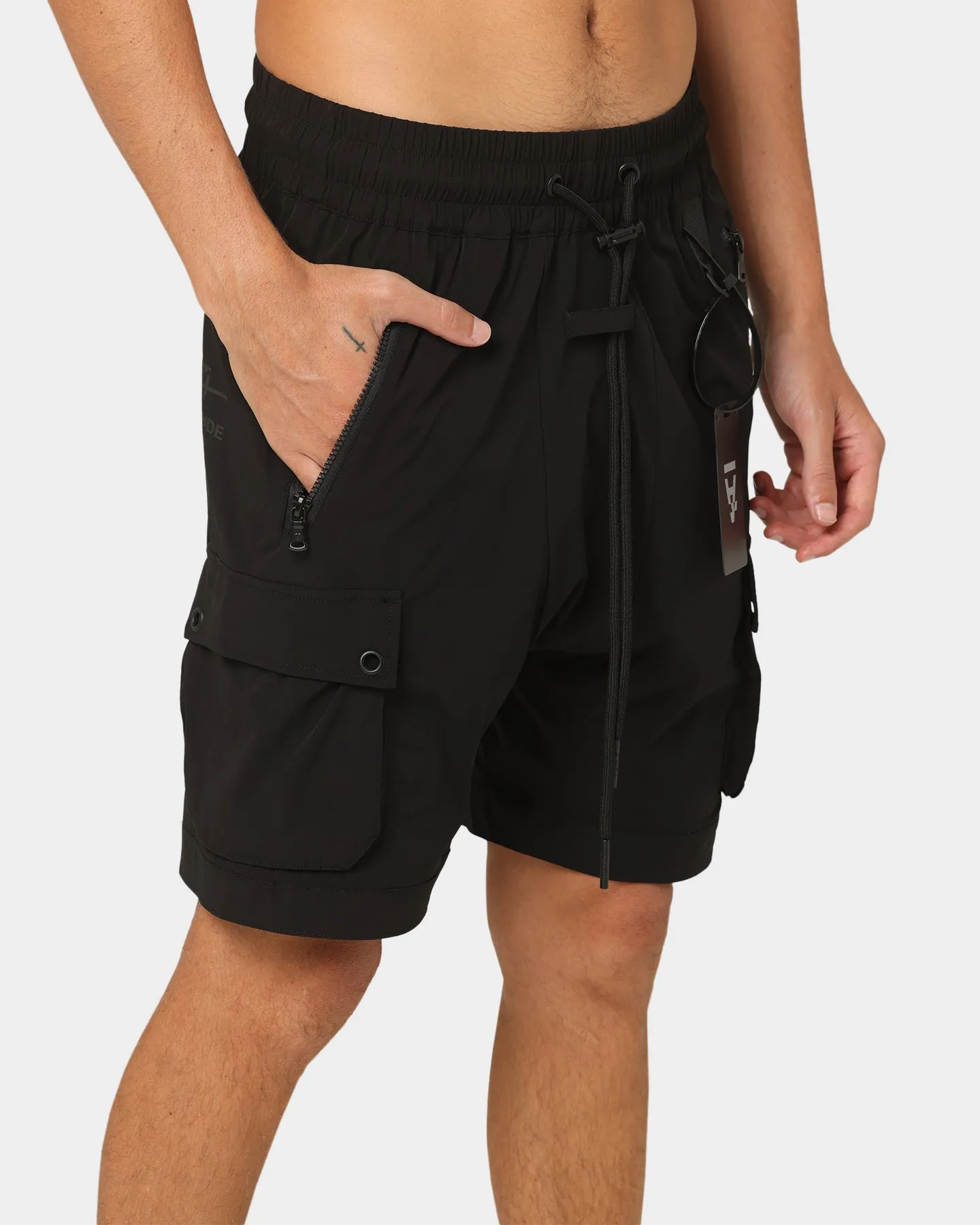 The Anti Order Reflective Man Made Cargo Shorts Black/Silver