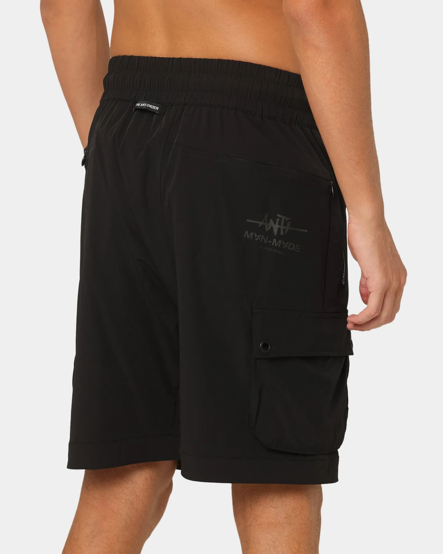 The Anti Order Reflective Man Made Cargo Shorts Black/Silver