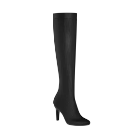 The Joanna Knee High Boot - Coal Knit 4 Stiletto