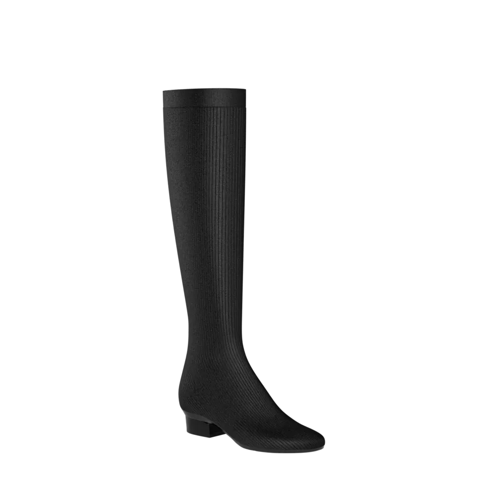 The Joanna Knee High Boot - Coal Knit 4 Stiletto