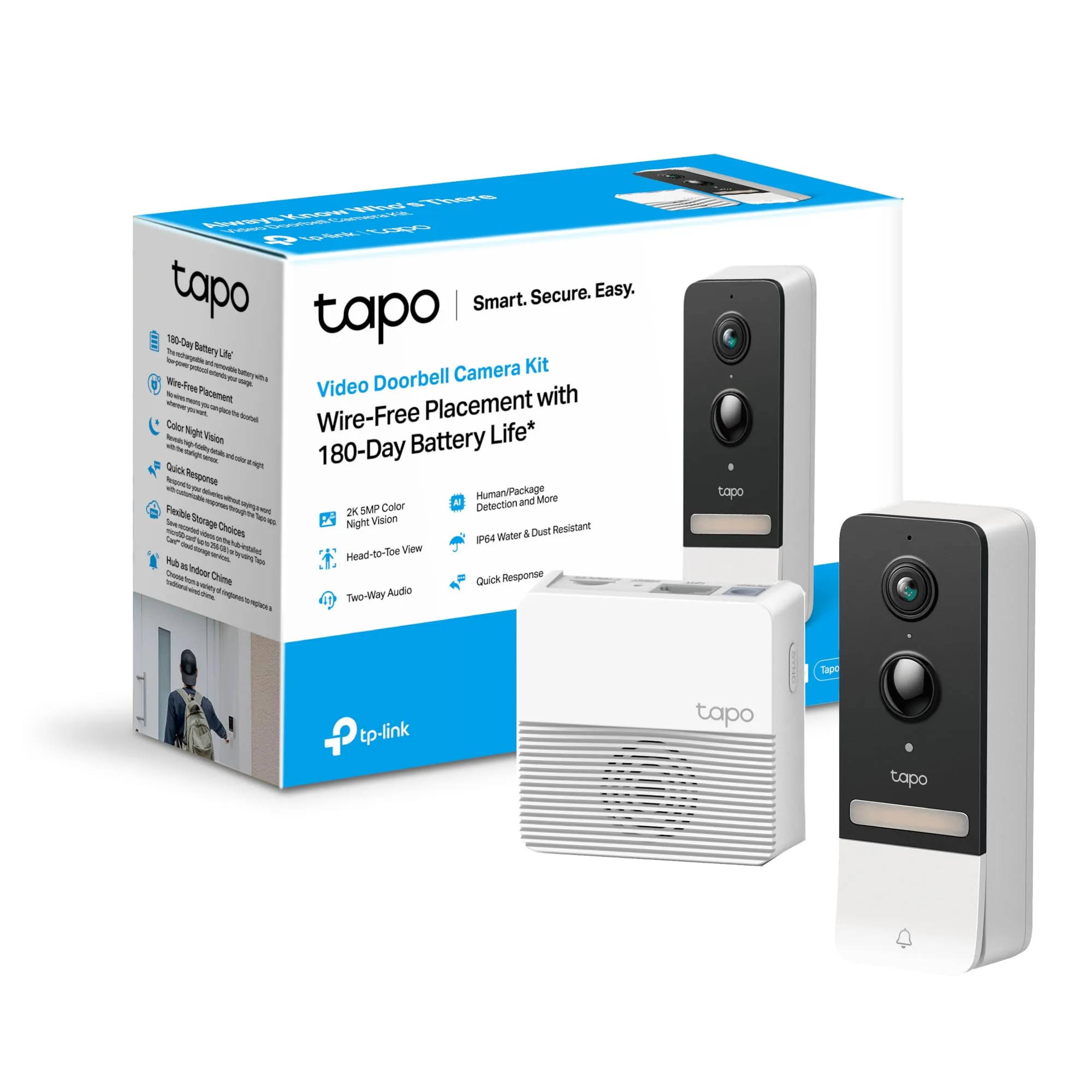 TP-Link Tapo D230S1 2K 5MP Smart Wireless Security Video Doorbell