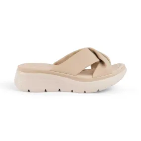 Tresmode Nozis Beige Women's Casual Wedge Sandals