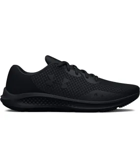 UA womens charged pursuit 3 trainers | Black/Black/Black