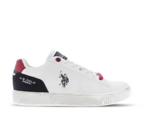 US POLO ASSN. MEN TRAINERS IN WHITE AND DARK BLUE