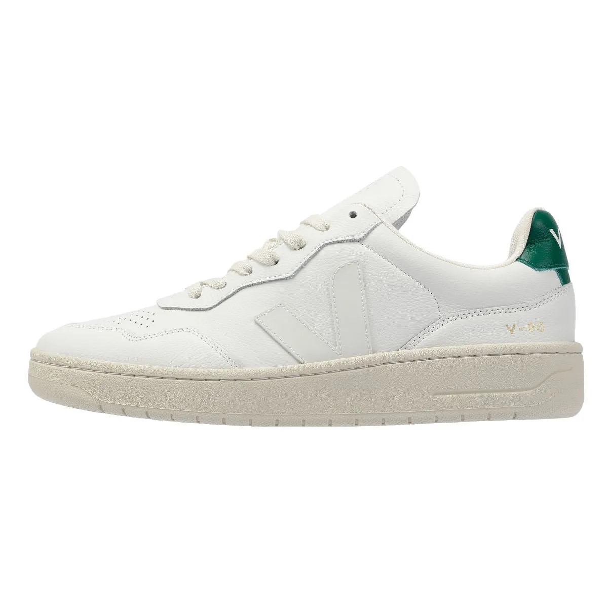 Veja V-90 Leather Men's White/Green Trainers