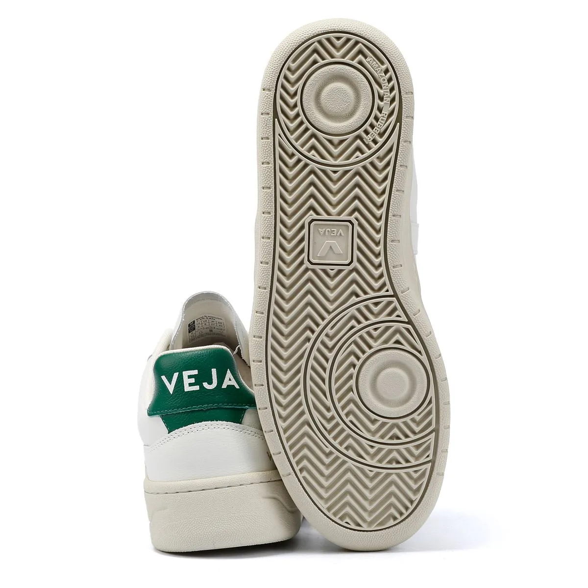 Veja V-90 Leather Men's White/Green Trainers