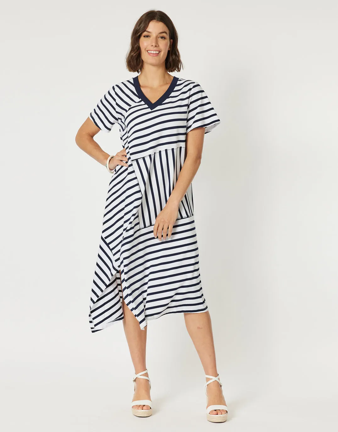 Vice Versa Dress - Navy/White