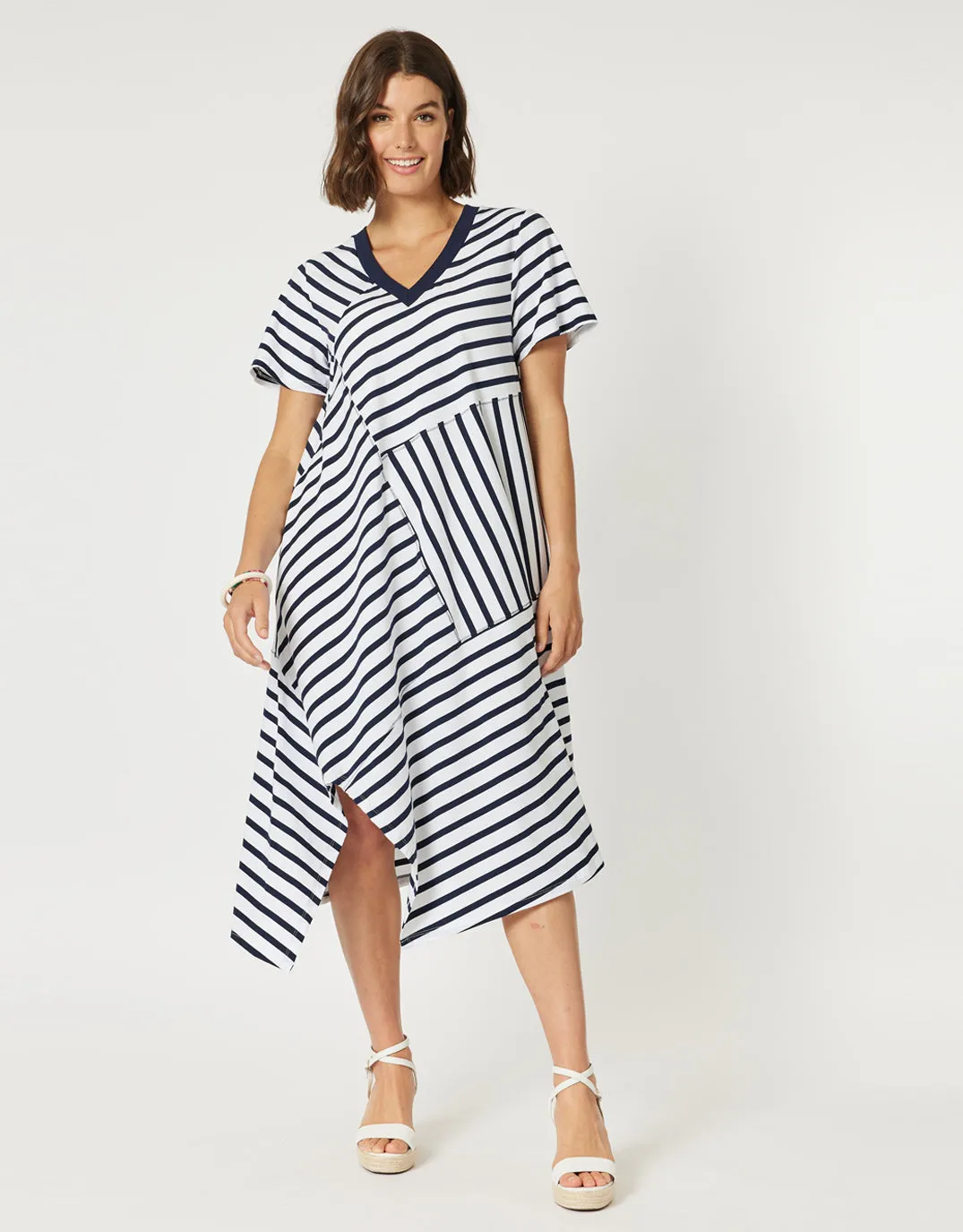 Vice Versa Dress - Navy/White