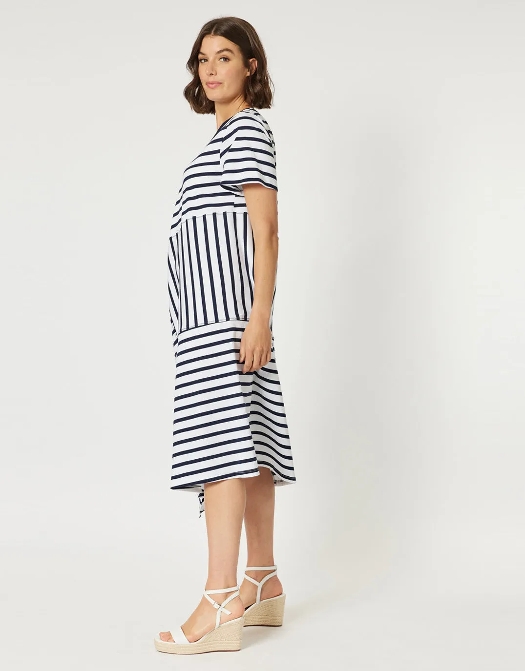 Vice Versa Dress - Navy/White