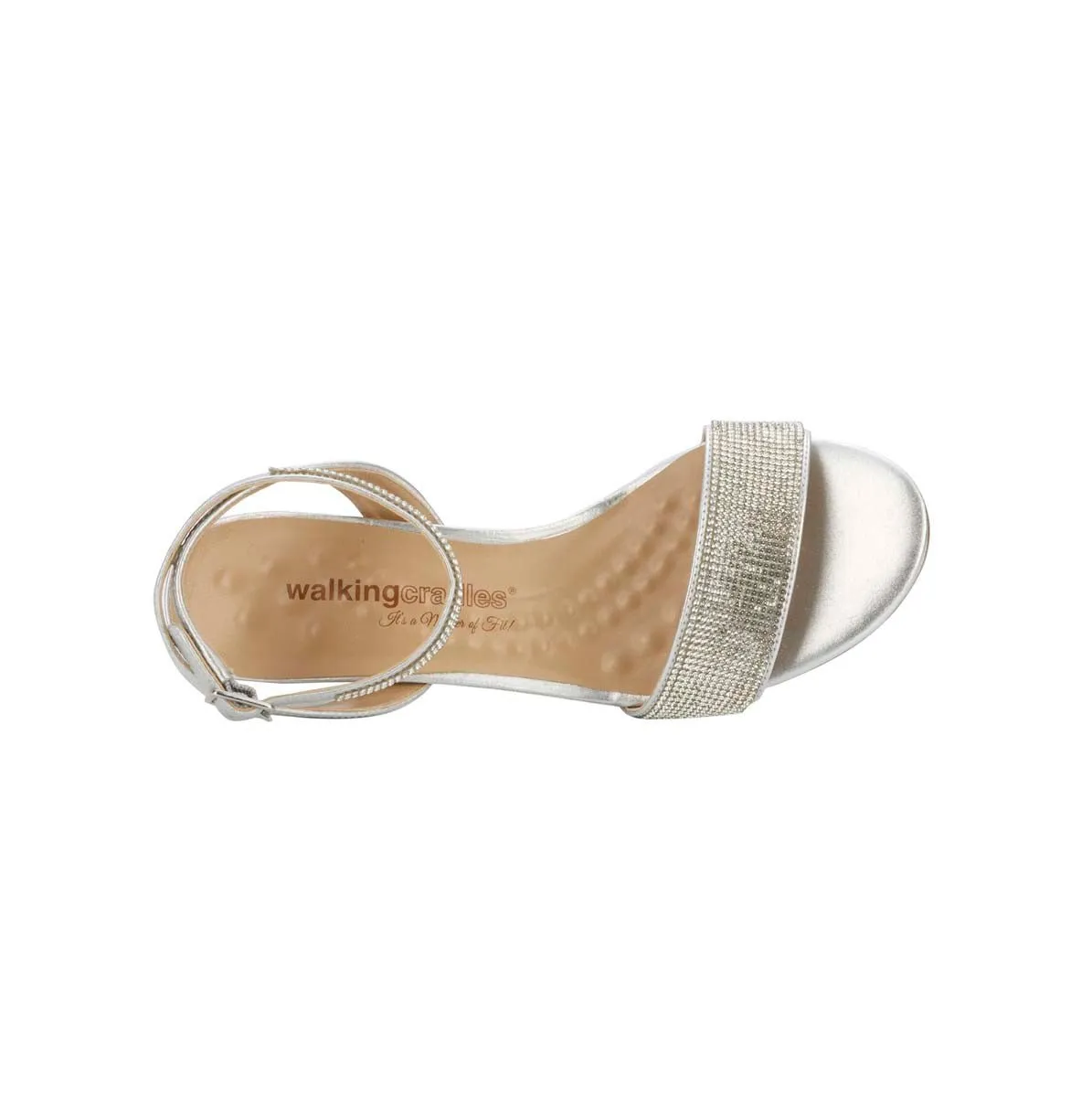 Walking Cradles Wc Leslie Women Dress Sandal In Silver Metallic Leather