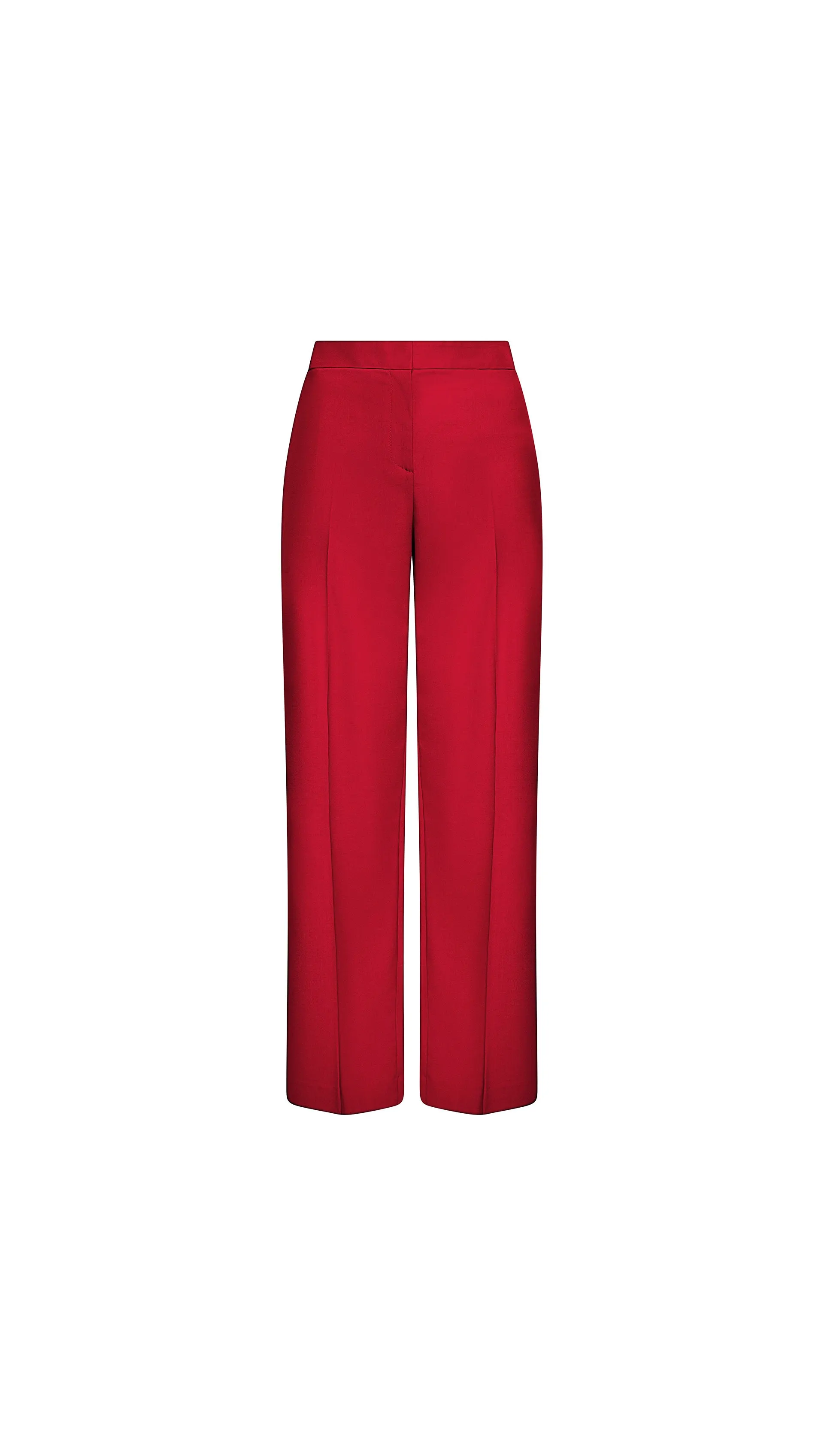 Wide Leg Trouser in Seasonless Wool | Cranberry