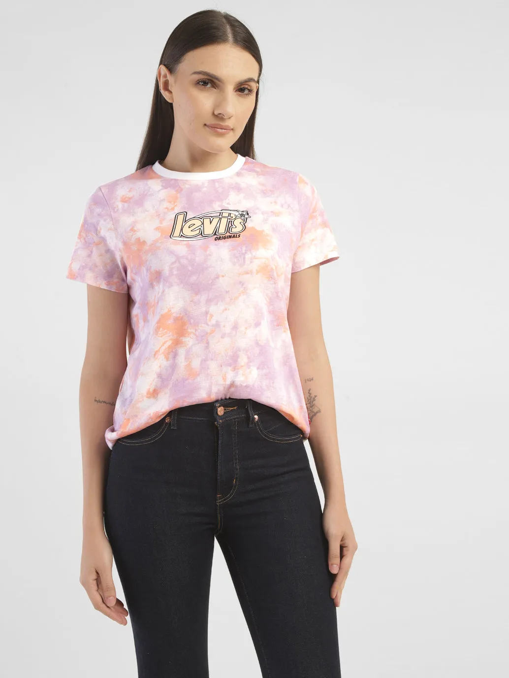 Women's Abstract Print Round Neck T-shirt