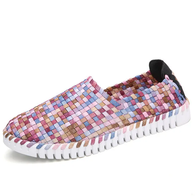 Women's Woven Fashion Flats Shoes - Black,Purple,Multicolor