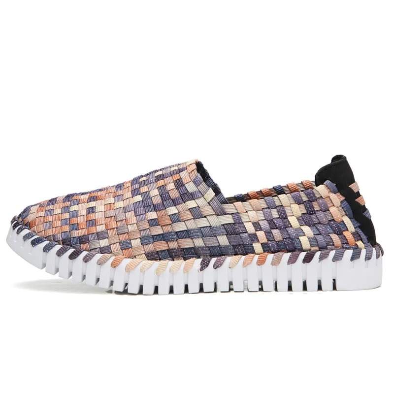 Women's Woven Fashion Flats Shoes - Black,Purple,Multicolor