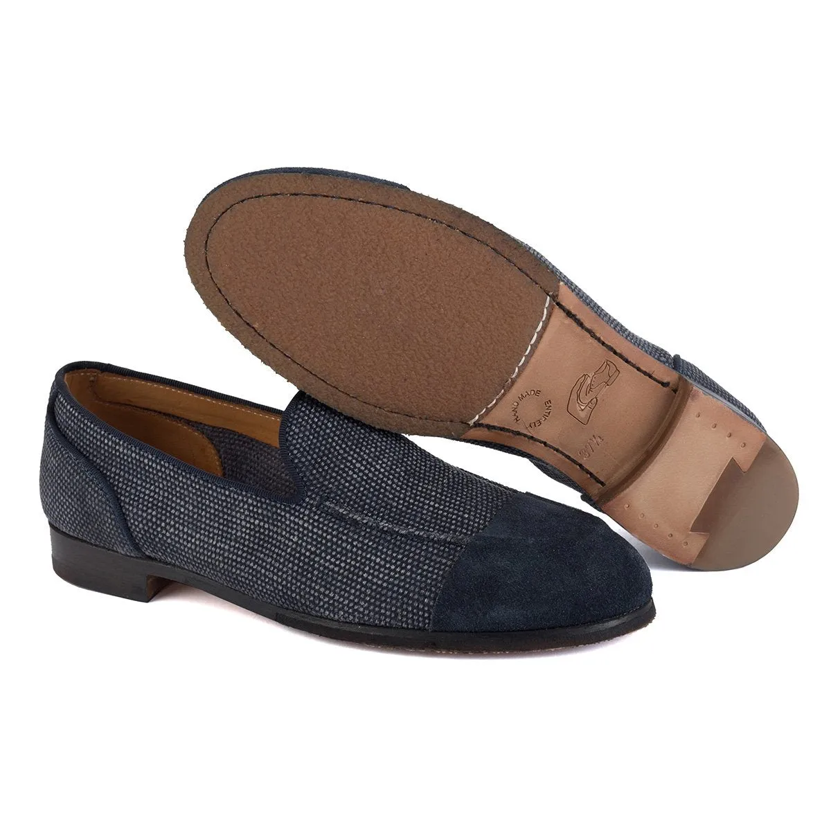 ZOE 56029<br>Navy linen loafers